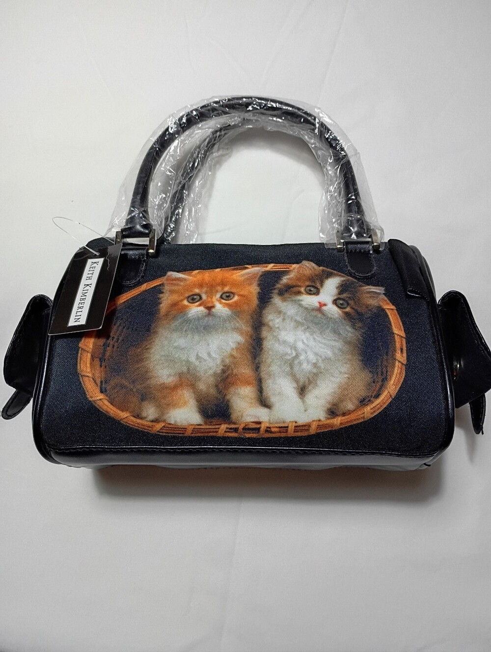 Cats in Basket Pet Tote Bag - Black